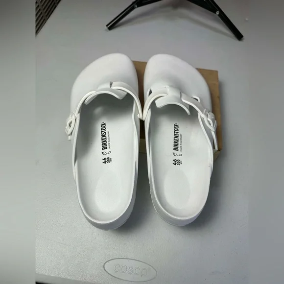 Birkenstock Boston Eva White Clogs Sz 46 Men Sz 13 Damaged - Picture 2 of 15